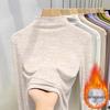 Sous-vêtement technique à manches longues et col roulé côtelé doublé de velours pour femme (collection 2026)