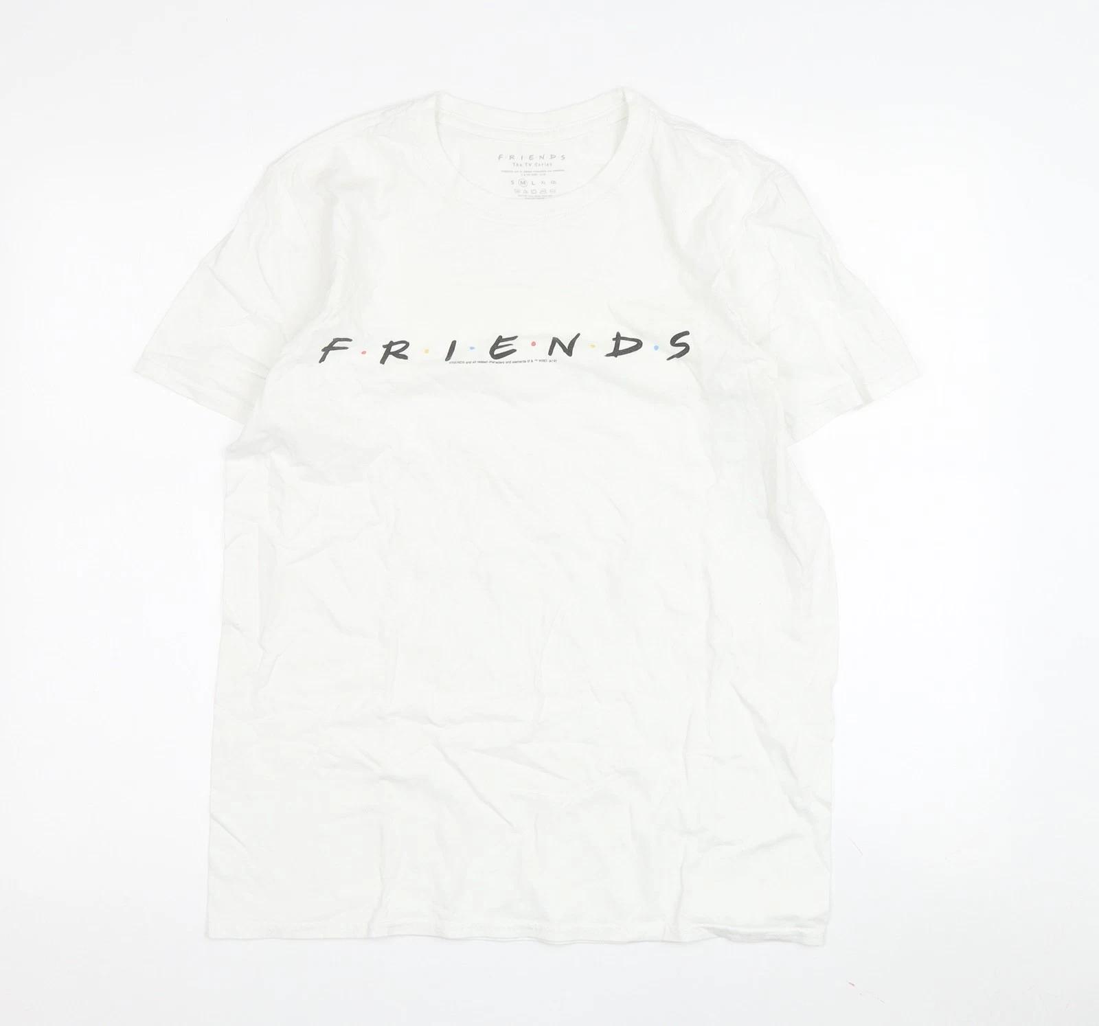 

Friends White T-Shirt M Unisex Adults Casual Basic S