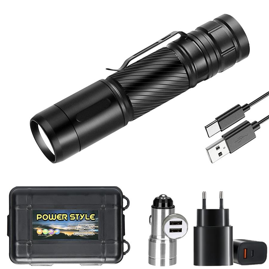 XIWANGFIRE SC8 LED Flashlight 1000LM 18650 Flashlights Portable Pen Clip Rechargeable 1500mah Super Bright IPX6 Emergency Torch