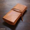 Wake Stationery Original Genuine Leather Pen Case Roll Type Tochigi Leather Made In Japan Red