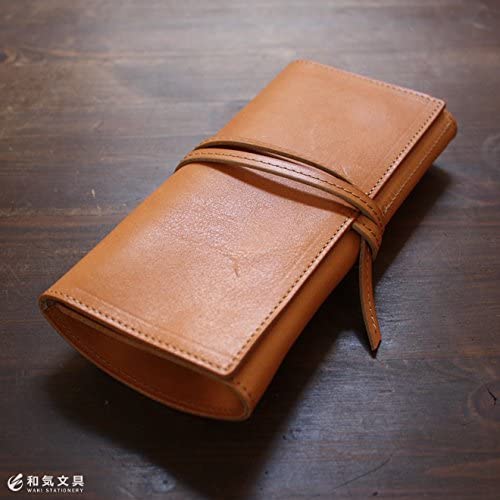 Wake Stationery Original Genuine Leather Pen Case Roll Type Tochigi Leather Made In Japan Red