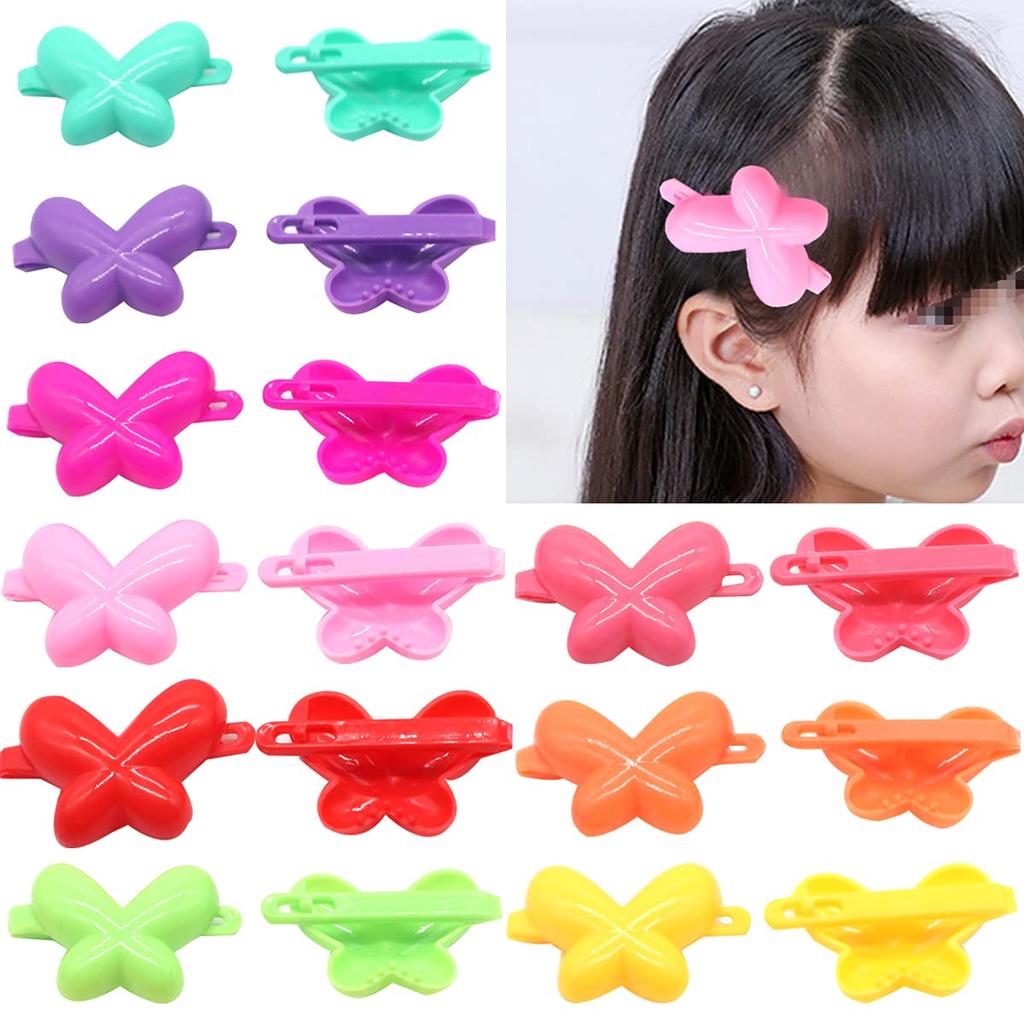FZBNSRKO 100pcs Color Mini hair Clips,Children's Hairpin for Little Girls(butterfly's style)
