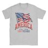 Anniversary USA T Shirt Beach  Fashion TShirts Unisex Cotton O Neck Plus Size Tees ShortSleeved Aesthetic Tops