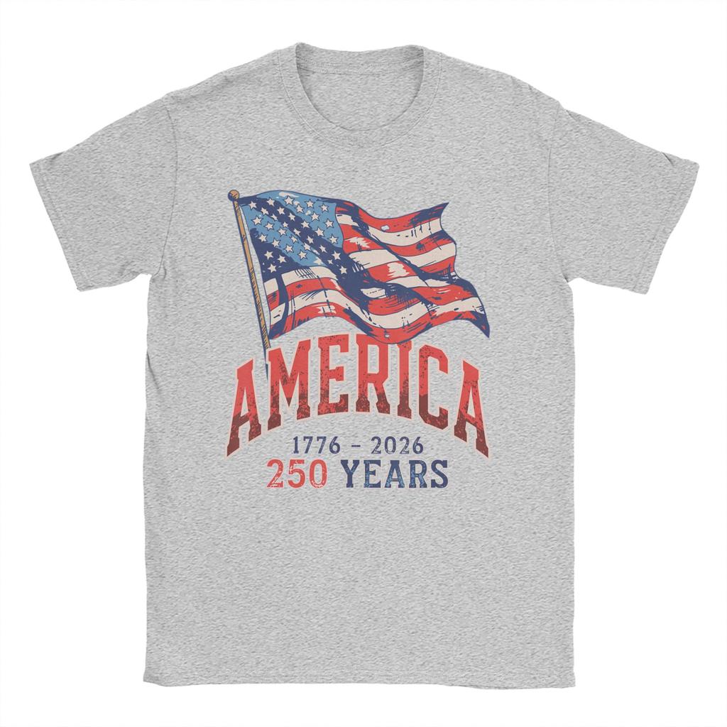 Anniversary USA T Shirt Beach  Fashion TShirts Unisex Cotton O Neck Plus Size Tees ShortSleeved Aesthetic Tops