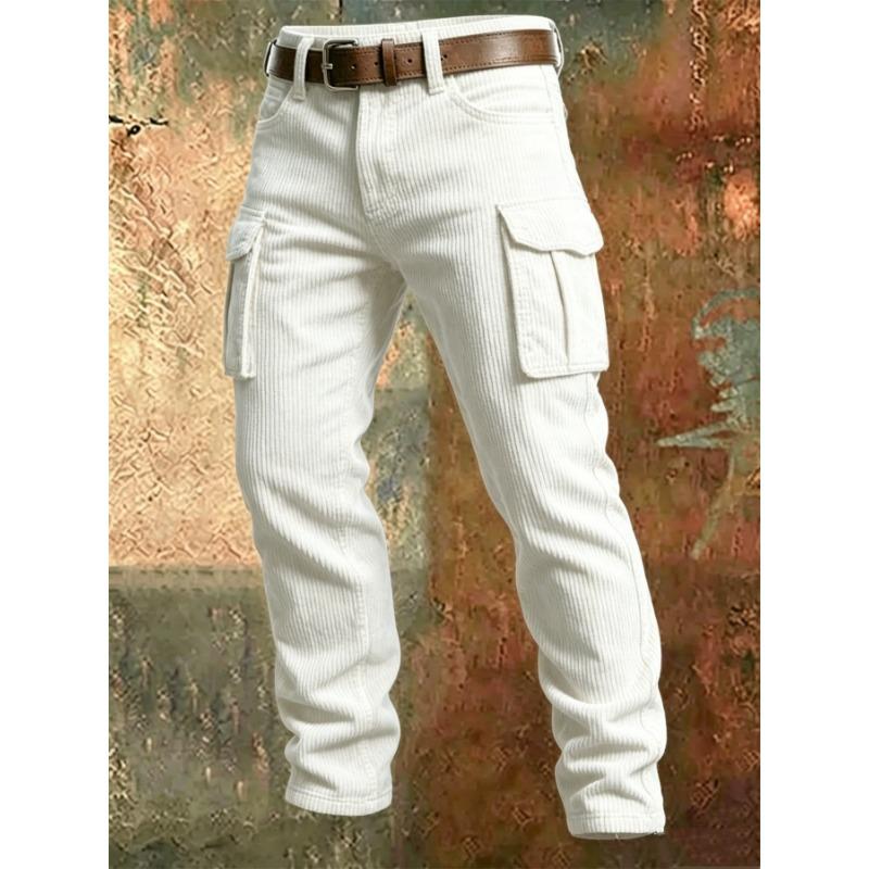 Men S Slim Fit Cargo Pants With Pockets Outdoor Casual Long Trousers