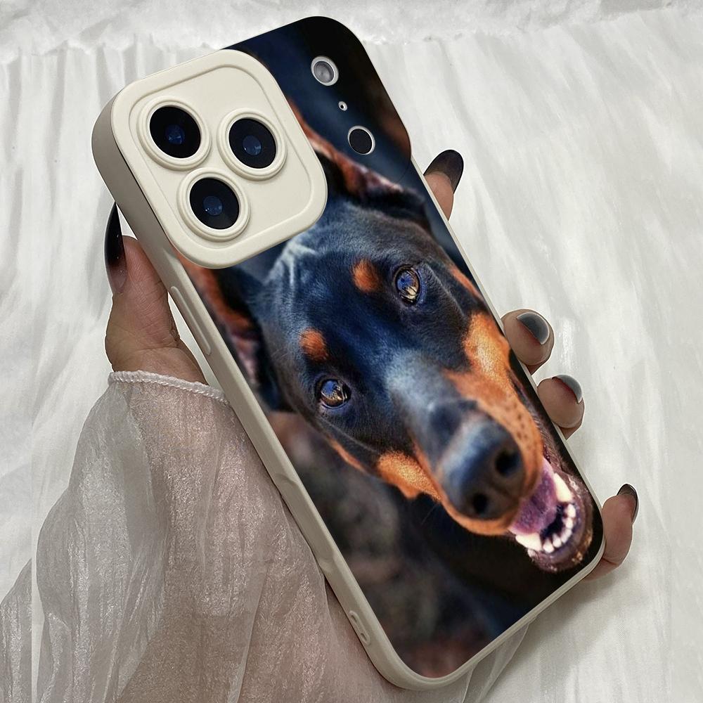 M464 Doberman Dog Design Art Angel Eyes Soft Phone Case for iPhone Samsung Galaxy Xiaomi Rdemi Huawei Honor Infinix Realme OPPO Vivo All Model Case