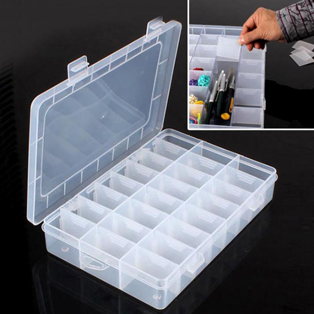 Storage Box Plastic Jewelry Accessory Containers DIY Component Holders Small Items Boxes Multi-grid Compartment Organizer Case