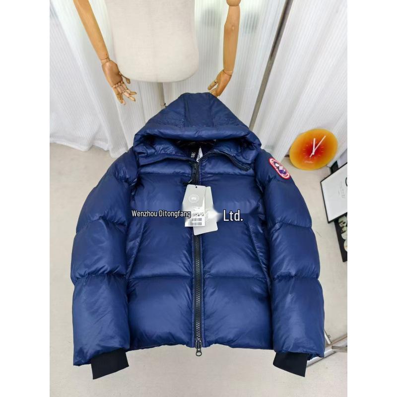 2025 Unisex Canada Goose Błyszcząca Kurtka Puchowa Puffer z Kapturem, Czarna - Ciepła i Luźny Krój