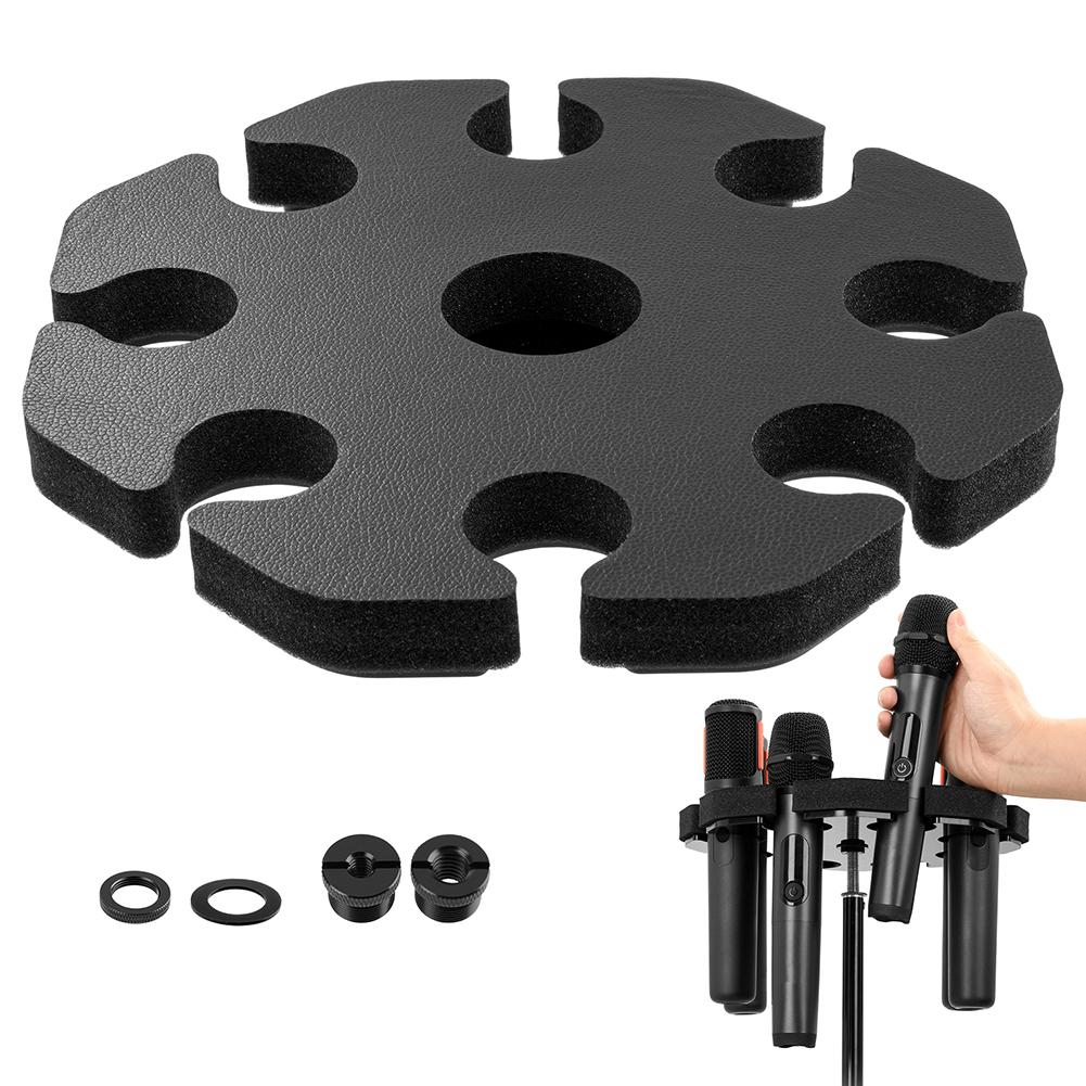 8-Slot Mic Stand Mount Detachable Multi Microphone Rack Wear Resist Microphones Storage Organizer Microphone Accessories