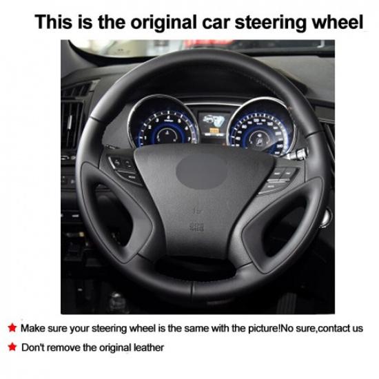 Hand Sewing Car Steering Wheel Cover For Hyundai Sonata 8 2011 2012 2013 2014