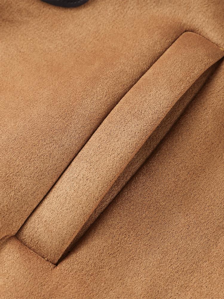 Women's Double-sided Winter Jacket Hooded Cow Horn Buttoned Cotton Jacket Suede Lamb Wool Warm Jacket Fashionable Style Autumn and Winter