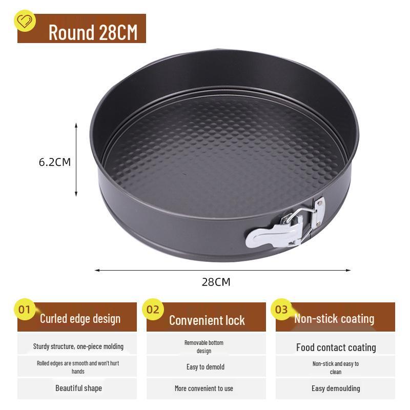 Nieprzywierająca Forma do Ciasta w Kształcie Serca, Okrągła i Kwadratowa z Wyjmowanym Dnem i Klamrą