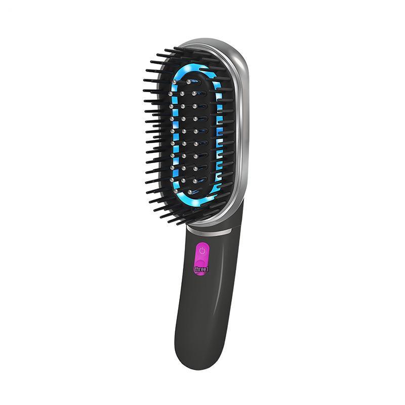 Portable Rechargeable Wireless Straightening Comb with Negative Ion Hair Care, Curl and Straighten Dual-Function Beauty Device