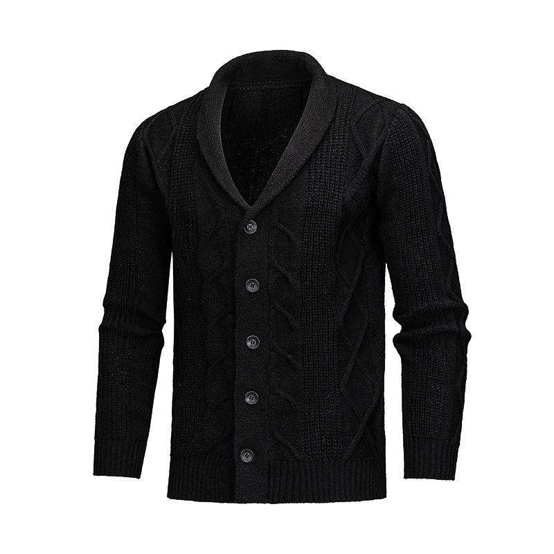 Herren Strick-Cardigan-Pullover, Farbe Knopfleiste Umlegekragen, Warm Vielseitig Trendig Herbst Winter Lässige Oberbekleidung