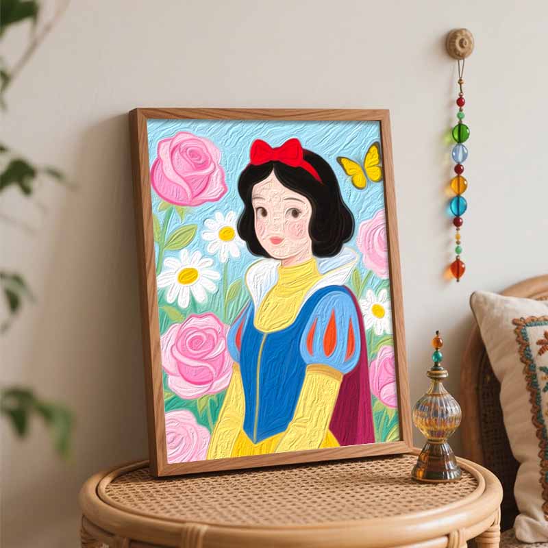 Disney Snow White Paint by Numbers Painting Art Kit Floral Butterfly Home Decor Gift