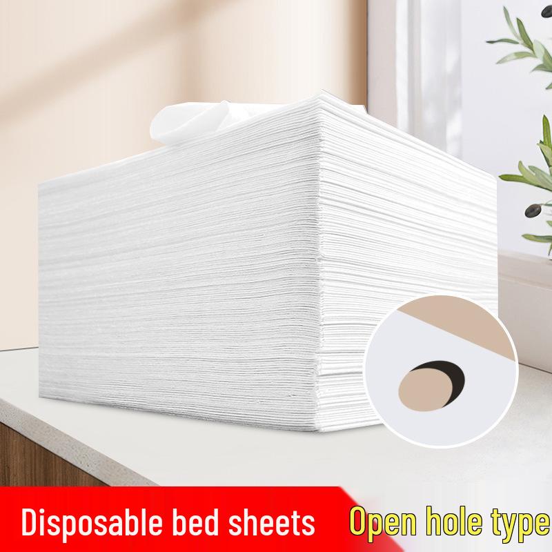Waterproof Oilproof Disposable Bed Sheets with Hole - Non-Woven, Breathable, 100-Pack