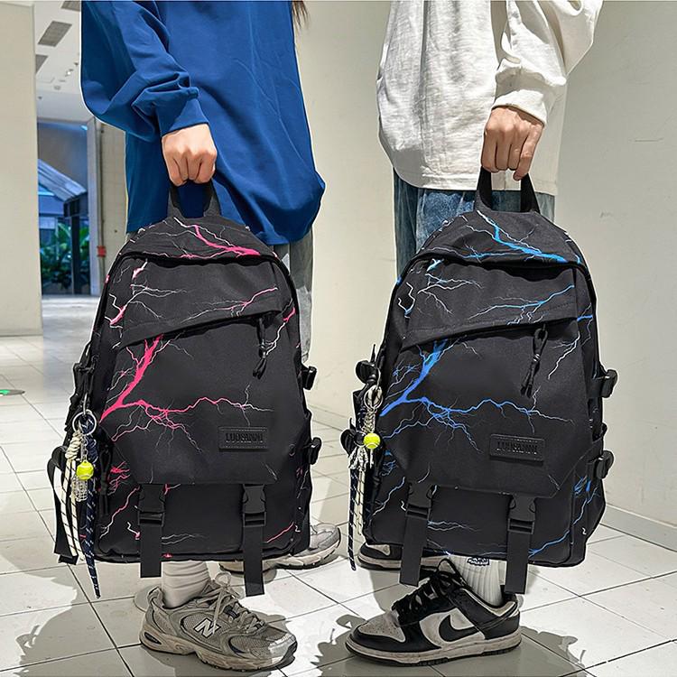 Trendy Large Capacity Lightning Print Backpack for Students