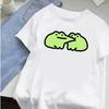 Trend Cartoon Cute Little Frog Kiss Graphic Print Short Sleeve Tshirt Tops Fashion Trend Womens Casual Sports Style Summer