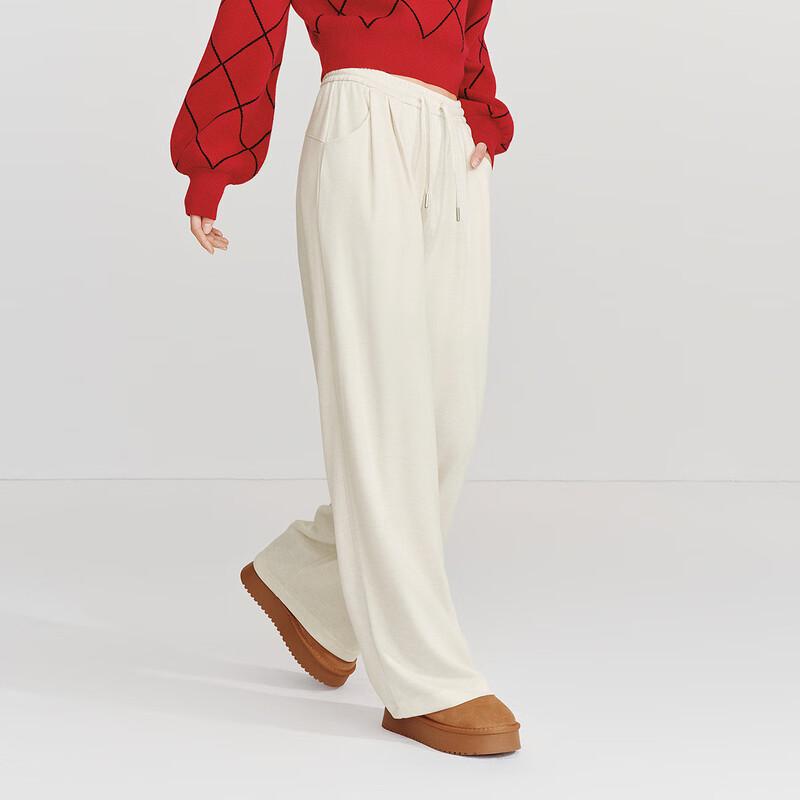 Semir Women's Spring Pleated Elastic Waist Wide-Leg Casual Pants