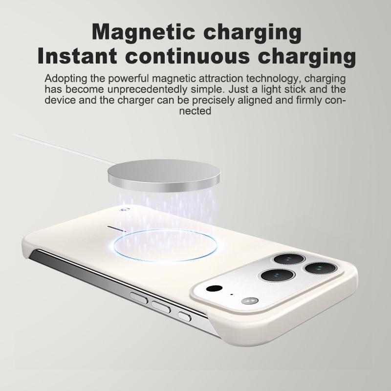 For Magsafe Frameless Magnetic Wireless Charge Case For iPhone 17 Air 16 15 14 13 12 11 Pro Max 16E Ultra Thin Matte PC Cover