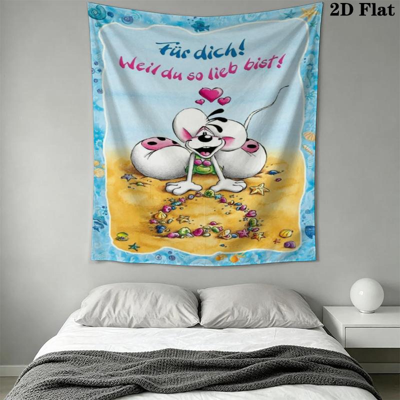 diddl Wall Tapestry Aesthetic Wall Hanging Printed Fabric Blanket Decorative Tapestries for Bedroom Living Room Home Decor