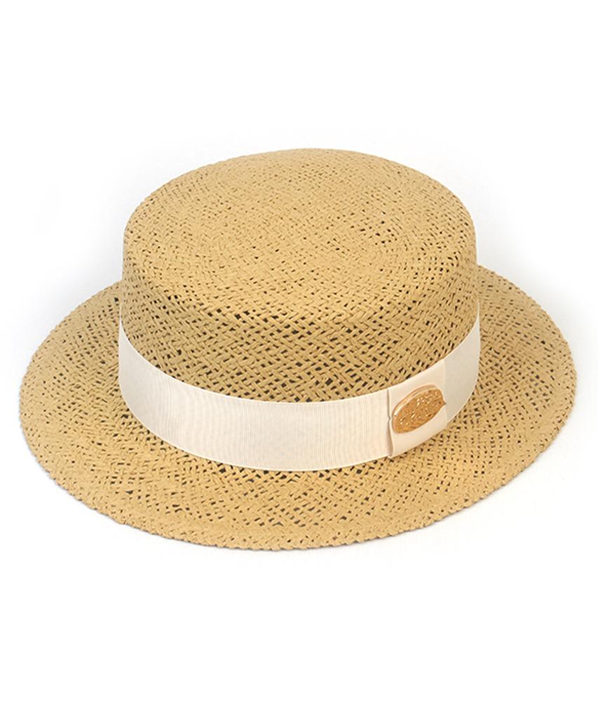Yunibeosyeolkemiseuteuli Ivory Line Beige Short Panama Hat