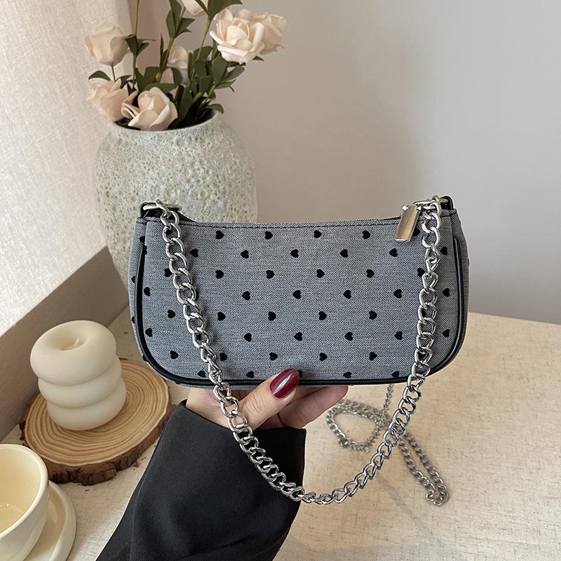 Nischen-Kettenhandtasche mit Punkten, Damen, neue vielseitige Umhängetasche, modische Schulter-Achseltasche