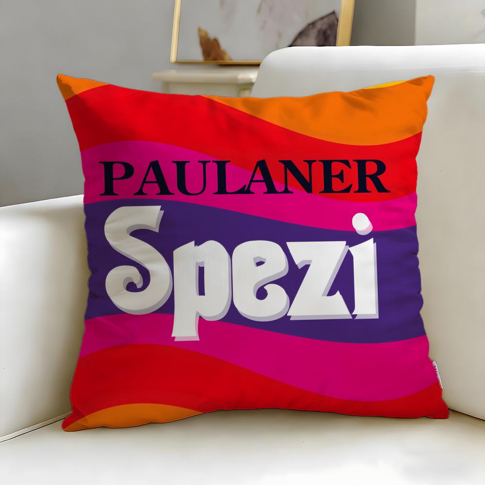 classic beverage brand Paulaner Spezi Cushion Cover Soft  EasyWash Pillow Case  Versatile for Couch Bed Travel and Office