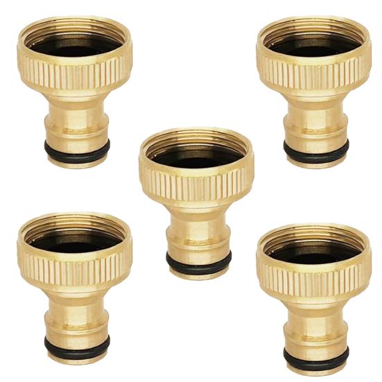 2 Connettori Universali Per Rubinetto In Ottone, Adattatori Per Tubo Da Giardino, Filetto Interno 22mm Ed Esterno 24mm, Oro