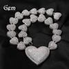 Hip Hop 17mm Zircon Love Necklace Ins Wind Peach Heart Chain Clothing Accessories