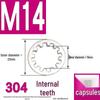 304 Stainless Steel External & Internal Tooth Lock Washer, Anti-Slip, Anti-Loosening, Size M6-M30