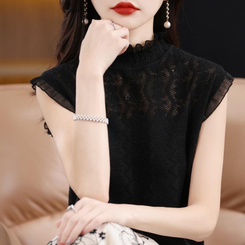 White Tank Tops Women 2025 Summer Sleeveless O-Neck Black Knitted Tank Tops Camis Women Tops JJ288