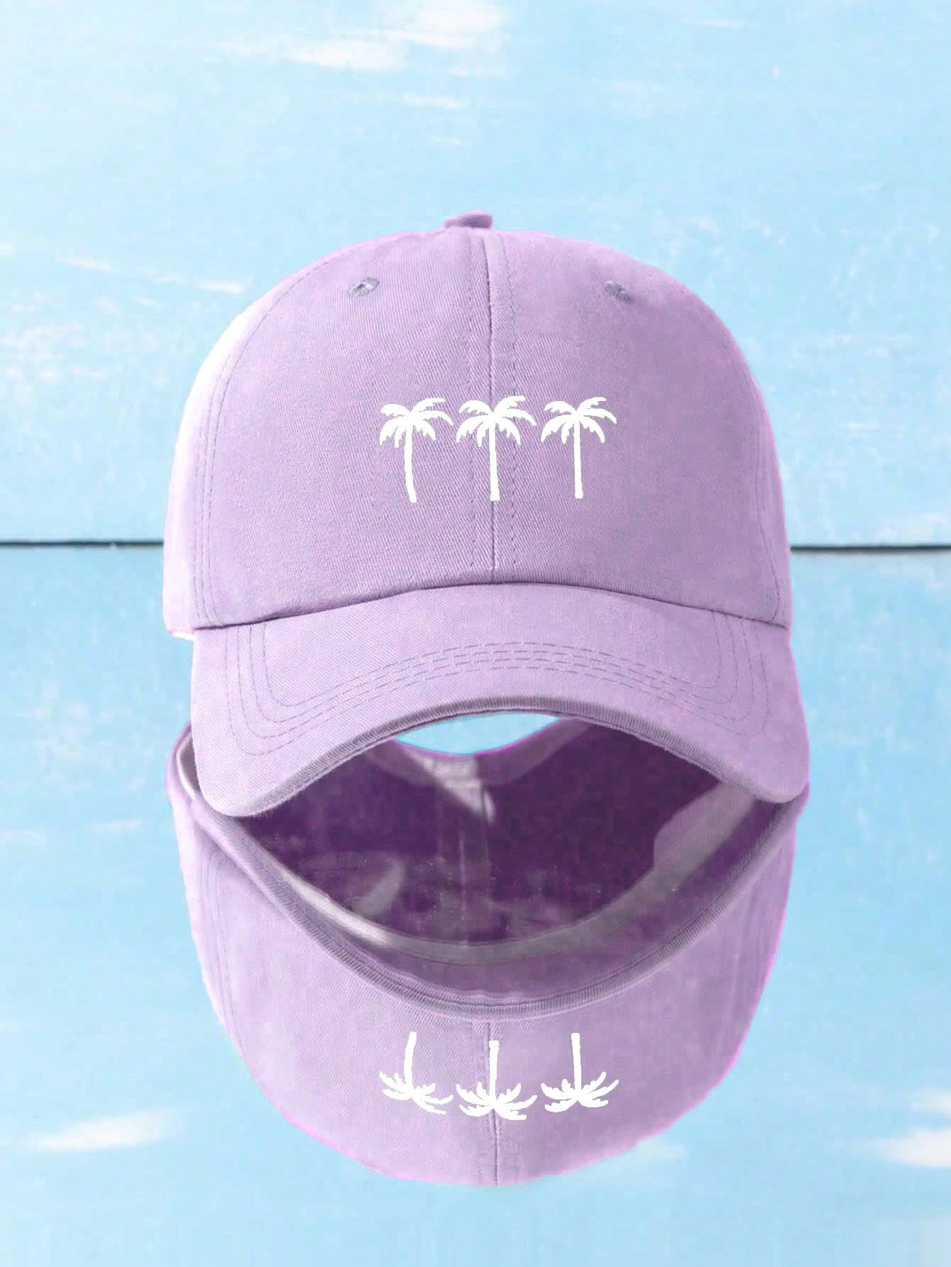 Women Casual Coconut Tree Print Baseball Cap onesize фиолетовый