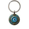 Round Alloy Keychain Pendant with Intricate Metal Pattern and Circular Design for Keys Bags Accessories Gift Use