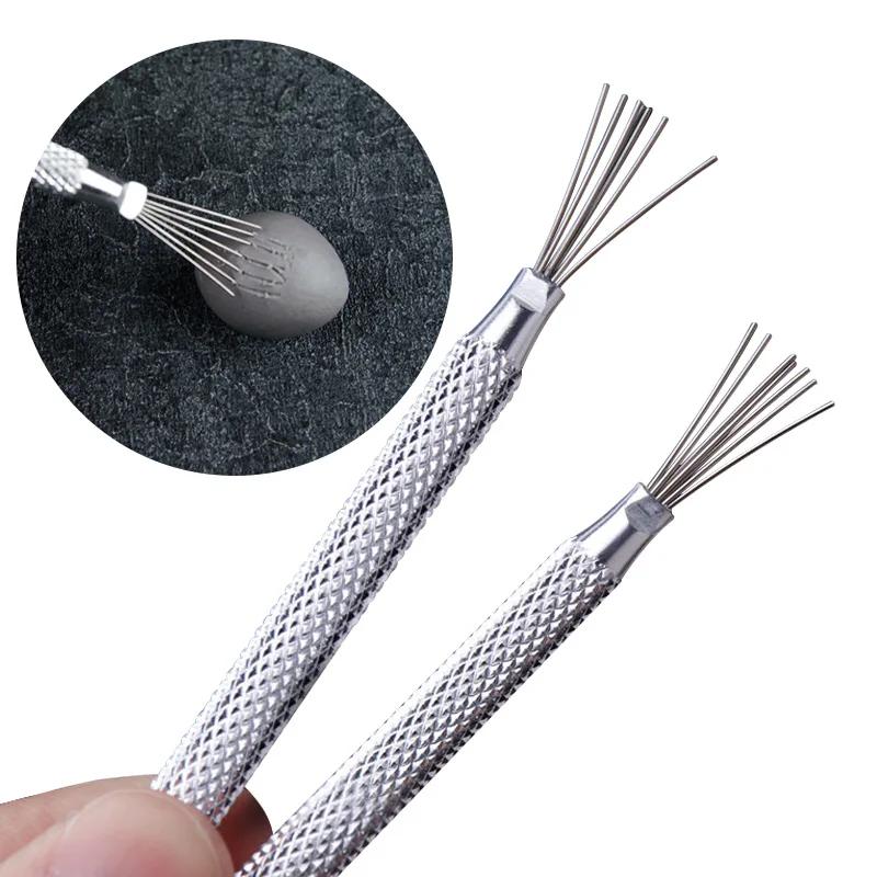 Feather Pin+Pro Needle Wire Texture Pottery Tools Clay Tool Texture Brush Tools DIY Ceramic Modeling Tool Pottery Crafts Brush