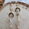 Bohemian Moon Goddess Earrings With Copper Geometric Design For Women
