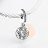 Voguish Stylish  Sterling Color Dramatic White Enamel Heart Golden Beads Fit Original Charm Wrist Bracelet Jewelry MakingFashion Charm