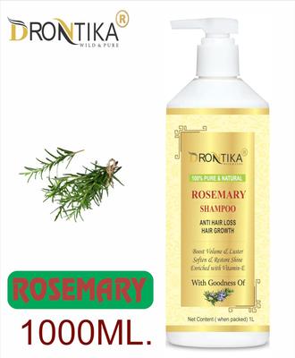 Drontika Pure Rosemary Shampoo, Sulfate Free with 2.5% Pure Rosemary Essential Oil, Growth Promoting Anti Hair Loss for Men & Women 1 Ltr.