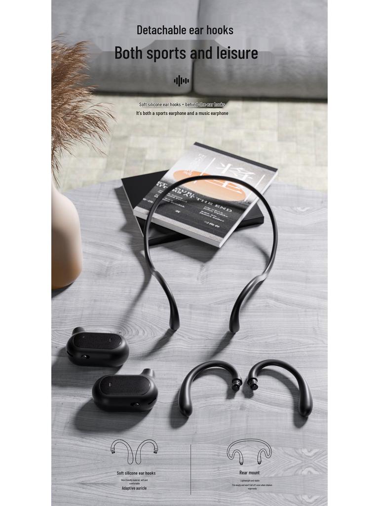 Bluetooth Wireless Hanging Ear In-Ear Headset with Silicone Ear Caps - Comfortable for Long Wear In Sports