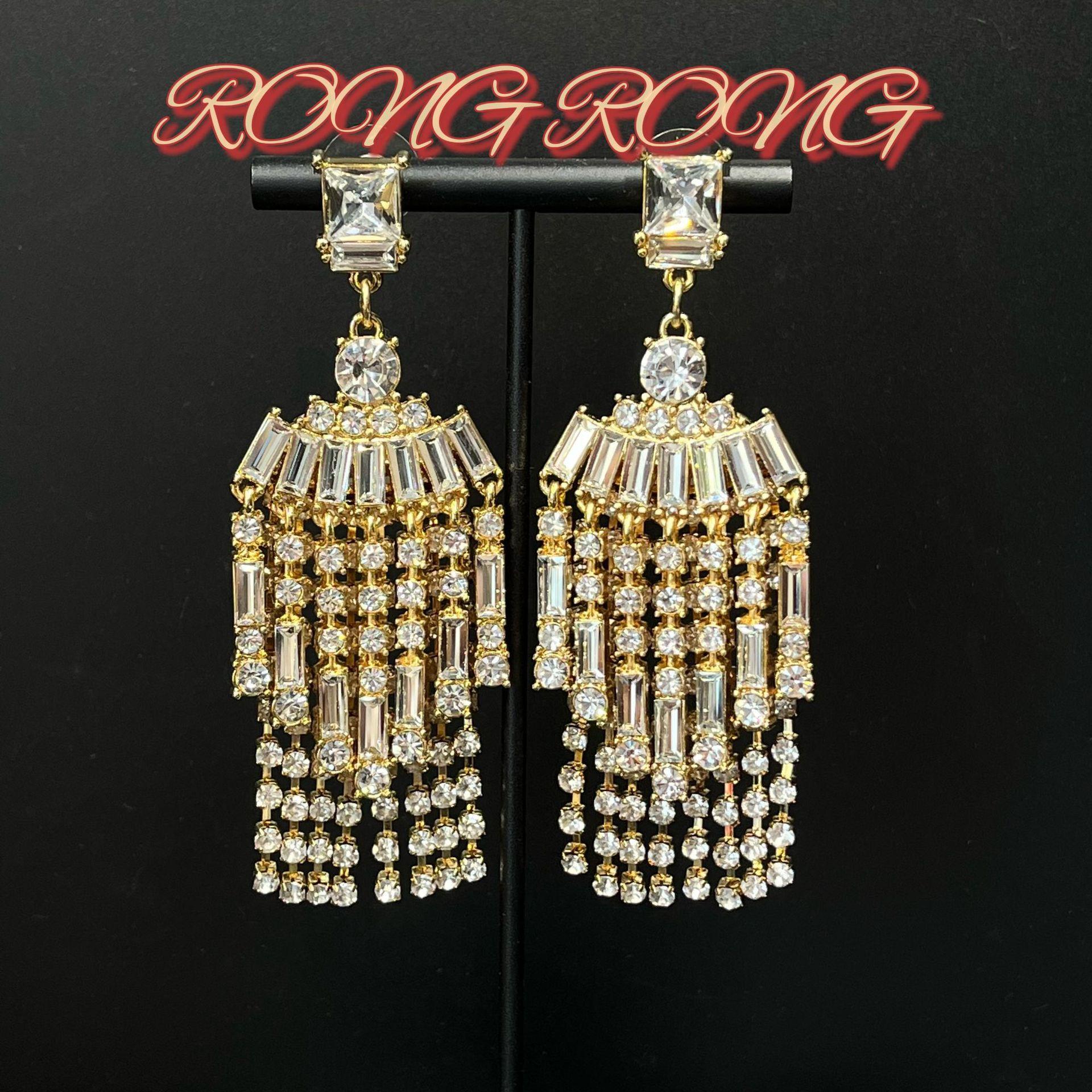 Medieval Vintage Full Tassel Long Sweeping Shoulder Earrings With Exaggerated Luxury High-end Heavy Industry