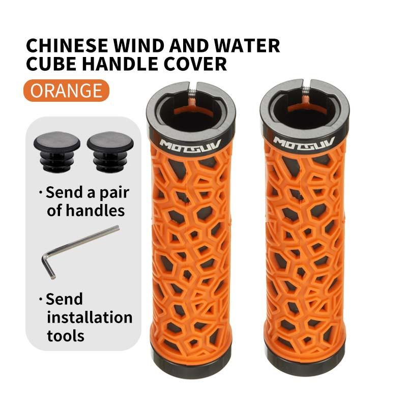 Double Lock On MTB Mountain Bike Handlebar Grips, Aluminum Alloy Rubber Comfortable Anti-Slip Shockproof Universal Cycling Parts