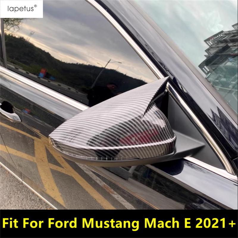 Car Rearview Mirror Cap Shell Protection Cover Trim For Ford Mustang Mach E - ABS Carbon Fiber Accessories Exterior
