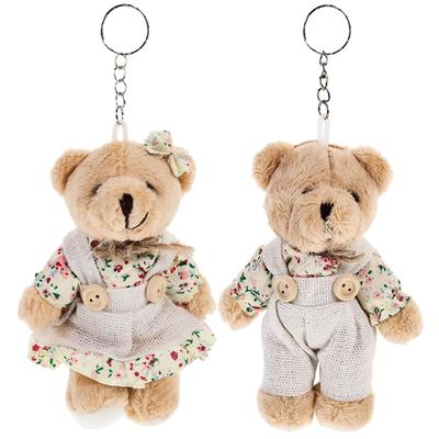 CALLARON Nalle Plysch Nyckelring Set med 2, Matchande Parväska Dekoration, Fluffig Nalle, Alla Hjärtans Dag Present