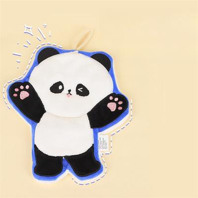 Zoo Panda Towel Cute Cartoon Absorbent Coral Velvet Kitchen Cloth Three Layer Thick Handkerchief
