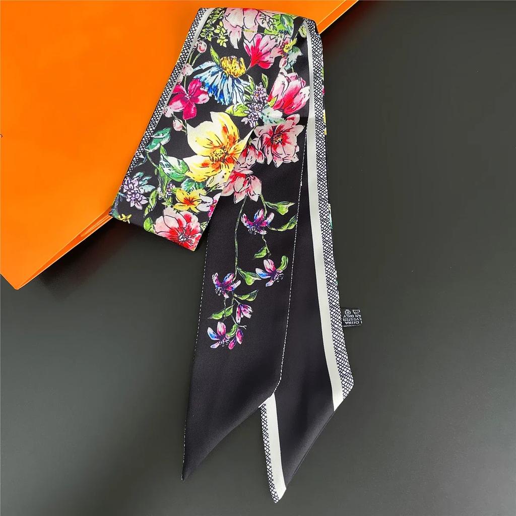New Design Pansy Tarot Scarf Women Luxury Brand Scarf Skinny Bag Silk Scarves Foulard Hair Neckerchief Headband For Ladies