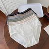 CINOON Women Sexy Low-Rise Satin Mesh Patchwork Letter Waistband Hip-Hugging Briefs Panties