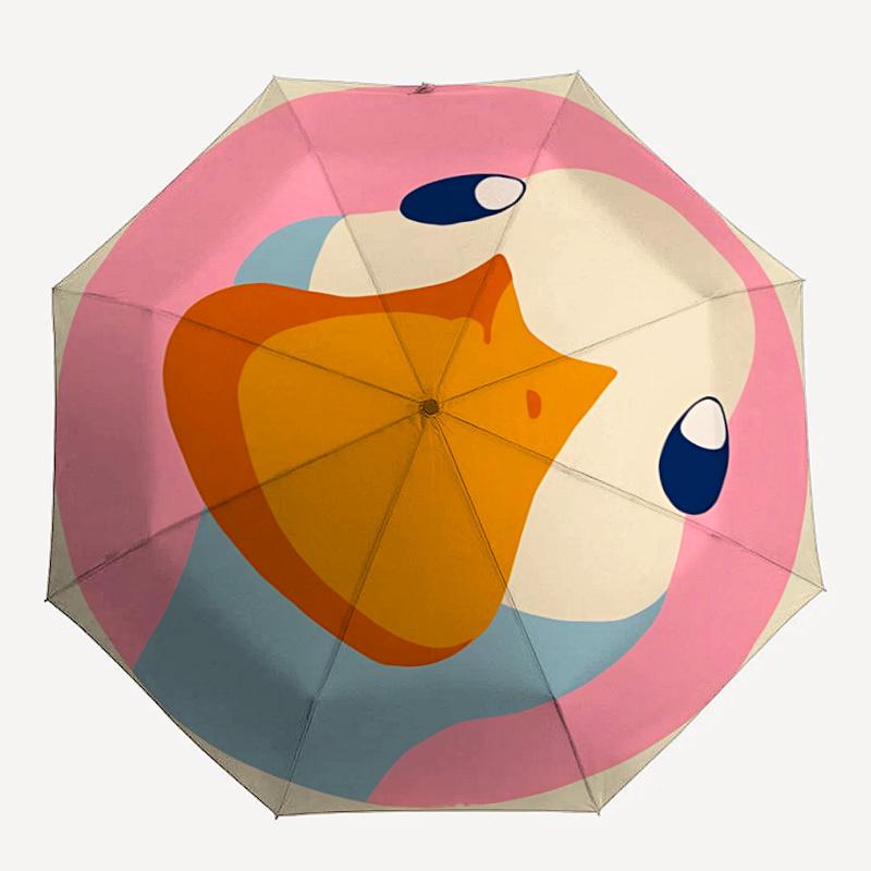 

1pc Duck Face Automatic Umbrella 8-Bone Design Compact Gear for Outdoor Travel, Perfect Holiday Gift yy250827088