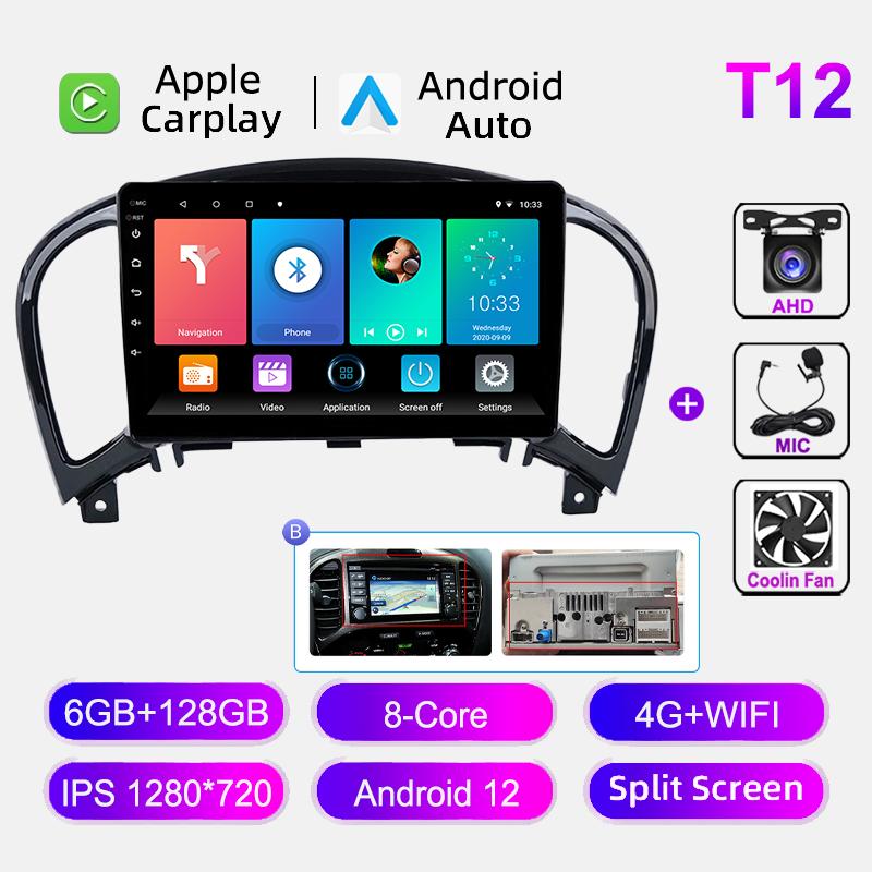 4G WIFI Car Radio Android 12 For Nissan Juke YF15 2010-2014 Multimedia Video Player BT Carplay GPS Navigation Head Unit No DVD