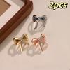2pcs Alloy Bow Scarf Clip Golden Color Corner Knotting Buckle New Scarf Buckle  Scarf Fixing