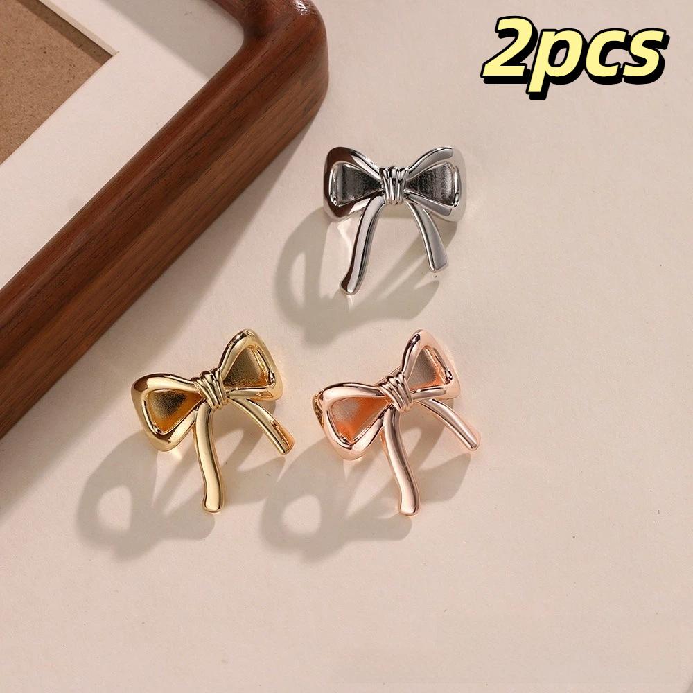 2pcs Alloy Bow Scarf Clip Golden Color Corner Knotting Buckle New Scarf Buckle Scarf Fixing